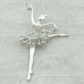 Elegant Ballet girl brooch, high quality plated silver beautiful brooches pin, Crystal jewelry for dress